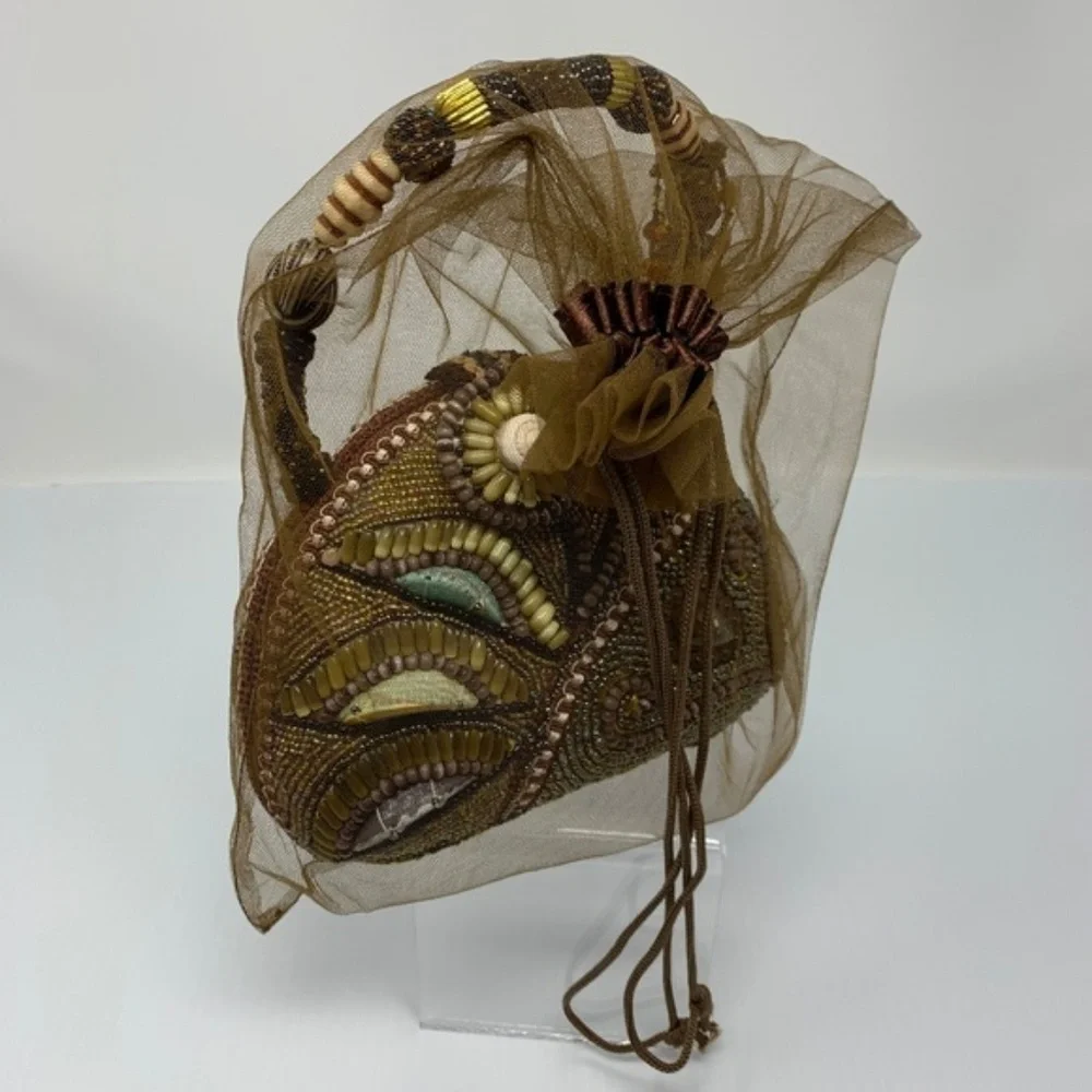 Beaded Boho Bag Evening Handbag Seashells Stones